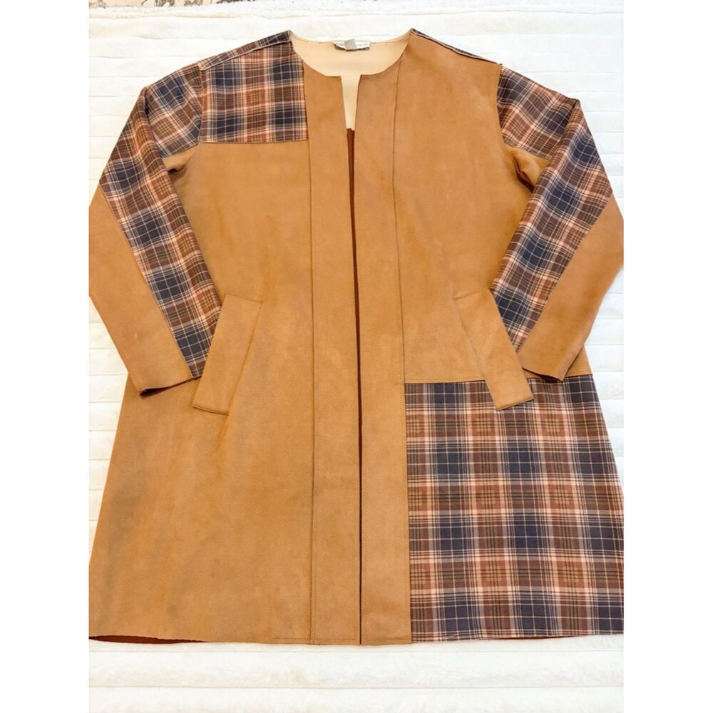 Matching Set Boutique Style Plaid Matching Set Faux Suede Top & Pants Women’s S